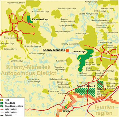 Карта нефтеюганского района с месторождениями